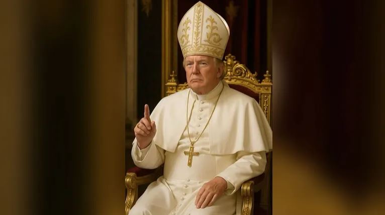 Trump vestido de Papa